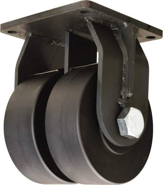 Hamilton - 6" Diam x 3" Wide x 10" OAH Top Plate Mount Dual Rigid Caster - Nylon, 10,800 Lb Capacity, Sealed Precision Ball Bearing, 8-1/2 x 8-1/2" Plate - Exact Tool & Supply