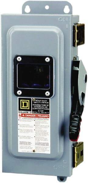 Square D - 30 Amp, 600 VAC/VDC, 3 Pole Nonfused Safety Switch - NEMA 12 & 3R, 10 hp at 600 VAC, 15 at 600 VDC (Single Phase), 30 hp at 600 VAC, 15 hp at 600 VDC (Triple Phase) - Exact Tool & Supply