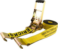 Erickson Manufacturing - 30' Long x 3" Wide, 10,000 Lb Basket Capacity, Polyester & Steel Web Sling - Yellow - Exact Tool & Supply