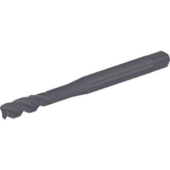 Kennametal - 1/4-28 UNF 3 Flute 2B Modified Bottoming Spiral Flute Tap - Vanadium High Speed Steel, Oxide Finish, 79.8mm OAL, Right Hand Flute, Right Hand Thread, Series T830 - Exact Tool & Supply