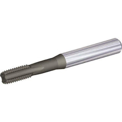 Kennametal - M16x2.00 Metric 6HX 4 Flute AlCrTiN Finish Solid Carbide Straight Flute Standard Hand Tap - Bottoming, Right Hand Thread, 4-1/3" OAL, 0.94" Thread Length, Oversize, Through Coolant - Exact Tool & Supply
