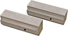 CarveSmart - 1-1/2" Wide x 2" High x 1-1/2" Thick, Flat/No Step Vise Jaw - Soft, Aluminum, Fixed Jaw, Compatible with 6" Vises - Exact Tool & Supply
