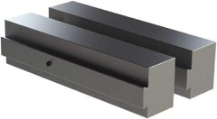 CarveSmart - 1-1/2" Wide x 2" High x 1-1/2" Thick, Flat/No Step Vise Jaw - Soft, Aluminum, Fixed Jaw, Compatible with 6" Vises - Exact Tool & Supply