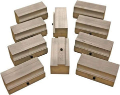 CarveSmart - 1-1/2" Wide x 2" High x 1-1/2" Thick, Flat/No Step Vise Jaw - Soft, Aluminum, Fixed Jaw, Compatible with 6" Vises - Exact Tool & Supply