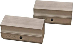CarveSmart - 1-1/2" Wide x 2" High x 1-1/2" Thick, Flat/No Step Vise Jaw - Soft, Aluminum, Fixed Jaw, Compatible with 6" Vises - Exact Tool & Supply