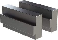 CarveSmart - 1" Wide x 2-1/4" High x 1" Thick, Flat/No Step Vise Jaw - Soft, Aluminum, Fixed Jaw, Compatible with 6" Vises - Exact Tool & Supply