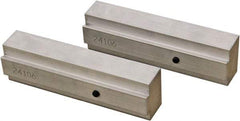 CarveSmart - 1" Wide x 1.71" High x 1" Thick, Flat/No Step Vise Jaw - Soft, Aluminum, Fixed Jaw, Compatible with 6" Vises - Exact Tool & Supply