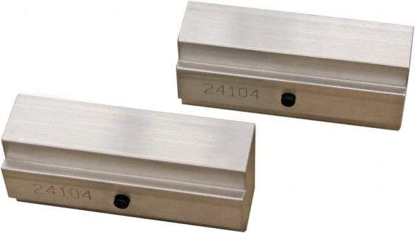 CarveSmart - 1" Wide x 1.71" High x 1" Thick, Flat/No Step Vise Jaw - Soft, Aluminum, Fixed Jaw, Compatible with 6" Vises - Exact Tool & Supply