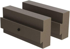 CarveSmart - 3/4" Wide x 2" High x 3/4" Thick, Flat/No Step Vise Jaw - Soft, Steel, Fixed Jaw, Compatible with 6" Vises - Exact Tool & Supply