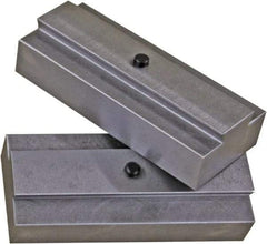 CarveSmart - 3/4" Wide x 1.71" High x 3/4" Thick, Flat/No Step Vise Jaw - Soft, Ductile Iron, Fixed Jaw, Compatible with 6" Vises - Exact Tool & Supply