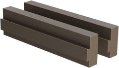 CarveSmart - 3/4" Wide x 2" High x 3/4" Thick, Flat/No Step Vise Jaw - Soft, Steel, Fixed Jaw, Compatible with 6" Vises - Exact Tool & Supply