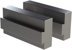 CarveSmart - 3/4" Wide x 2" High x 3/4" Thick, Flat/No Step Vise Jaw - Soft, Aluminum, Fixed Jaw, Compatible with 6" Vises - Exact Tool & Supply