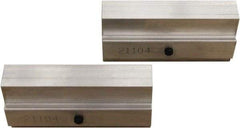 CarveSmart - 3/4" Wide x 2" High x 3/4" Thick, Flat/No Step Vise Jaw - Soft, Aluminum, Fixed Jaw, Compatible with 6" Vises - Exact Tool & Supply