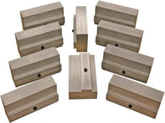 CarveSmart - 1" Wide x 2-1/4" High x 1" Thick, Flat/No Step Vise Jaw - Soft, Aluminum, Fixed Jaw, Compatible with 6" Vises - Exact Tool & Supply
