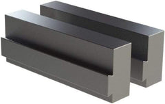 CarveSmart - 1" Wide x 2-1/4" High x 1" Thick, Flat/No Step Vise Jaw - Soft, Aluminum, Fixed Jaw, Compatible with 6" Vises - Exact Tool & Supply