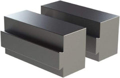 CarveSmart - 1-1/2" Wide x 2" High x 1-1/2" Thick, Flat/No Step Vise Jaw - Soft, Aluminum, Fixed Jaw, Compatible with 6" Vises - Exact Tool & Supply