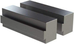 CarveSmart - 1-1/2" Wide x 2" High x 1-1/2" Thick, Flat/No Step Vise Jaw - Soft, Aluminum, Fixed Jaw, Compatible with 6" Vises - Exact Tool & Supply