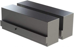 CarveSmart - 2" Wide x 3" High x 2" Thick, Flat/No Step Vise Jaw - Soft, Aluminum, Fixed Jaw, Compatible with 6" Vises - Exact Tool & Supply