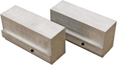CarveSmart - 2" Wide x 3" High x 2" Thick, Flat/No Step Vise Jaw - Soft, Aluminum, Fixed Jaw, Compatible with 6" Vises - Exact Tool & Supply