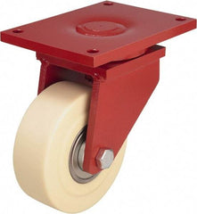 Blickle - 8" Diam x 3-9/64" Wide x 11-1/64" OAH Top Plate Mount Swivel Caster - Impact-Resistant Cast Nylon, 9,900 Lb Capacity, Ball Bearing, 10 x 7-7/8" Plate - Exact Tool & Supply