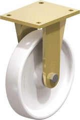 Blickle - 10" Diam x 1-31/32" Wide x 12" OAH Top Plate Mount Rigid Caster - Impact-Resistant Nylon, 3,300 Lb Capacity, Plain Bore Bearing, 6-7/8 x 5-1/2" Plate - Exact Tool & Supply