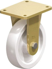 Blickle - 8" Diam x 1-31/32" Wide x 9-41/64" OAH Top Plate Mount Rigid Caster - Impact-Resistant Nylon, 3,300 Lb Capacity, Plain Bore Bearing, 5-1/2 x 4-3/8" Plate - Exact Tool & Supply