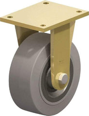 Blickle - 8" Diam x 3-9/64" Wide x 10-1/32" OAH Top Plate Mount Rigid Caster - Solid Rubber, 1,870 Lb Capacity, Ball Bearing, 6-7/8 x 5-1/2" Plate - Exact Tool & Supply