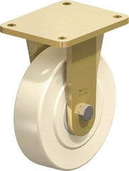 Blickle - 8" Diam x 2-5/32" Wide x 10-1/32" OAH Top Plate Mount Rigid Caster - Impact-Resistant Cast Nylon, 6,600 Lb Capacity, Ball Bearing, 6-7/8 x 5-1/2" Plate - Exact Tool & Supply