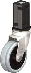 Blickle - 3" Diam x 63/64" Wide x 3-31/32" OAH Stem Mount Swivel Caster - Solid Rubber, 132 Lb Capacity, Plain Bore Bearing, Square Stem - Exact Tool & Supply