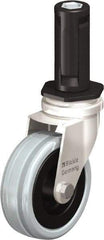 Blickle - 3" Diam x 63/64" Wide x 3-31/32" OAH Stem Mount Swivel Caster - Solid Rubber, 132 Lb Capacity, Plain Bore Bearing, Round Stem - Exact Tool & Supply