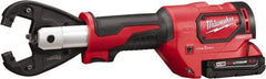 Milwaukee Tool - 6 Ton Electric Crimper - Includes Charger, 2 18V Li-Ion Batteries, Crimper Jaw, Carabiner, Utility Bucket Bag - Exact Tool & Supply