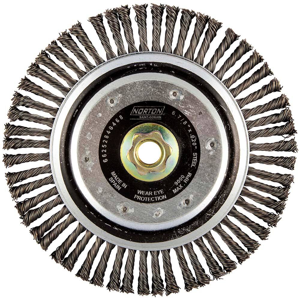 Norton - 6-7/8" OD, 5/8-11 Arbor Hole, Stringer Bead Carbon Wheel Brush - Exact Tool & Supply