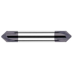 Harvey Tool - 1/2" Diam 100°/80° 4-Flute Double End Solid Carbide Chamfer Mill - Exact Tool & Supply