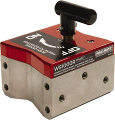 Mag-Mate - 4" Wide x 4-1/2" Deep x 3" High Rare Earth Magnetic Welding & Fabrication Square - 3/8-16 Hole Thread, 1000 Lb Average Pull Force - Exact Tool & Supply