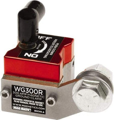 Mag-Mate - 300 Amps Grounding Capacity, 2-3/4" High, Rare Earth Magnetic Welding & Fabrication Ground Clamp - 150 Lb Average Pull Force, Square Magnet, Zinc Plated Steel Stud, Compatible with Flat & Round Surfaces - Exact Tool & Supply
