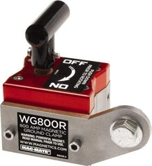 Mag-Mate - 800 Amps Grounding Capacity, 4-5/8" High, Rare Earth Magnetic Welding & Fabrication Ground Clamp - 450 Lb Average Pull Force, Square Magnet, Zinc Plated Steel Stud, Compatible with Flat & Round Surfaces - Exact Tool & Supply