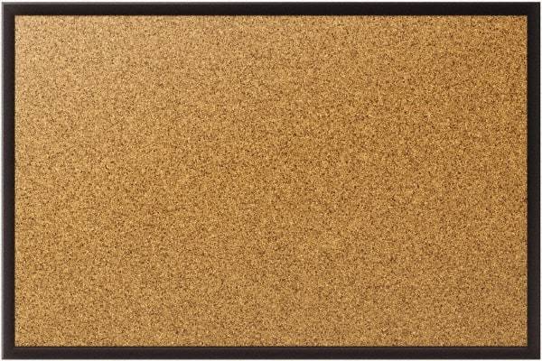 Quartet - 24" Wide x 18" High Open Cork Bulletin Board - Natural (Color) - Exact Tool & Supply