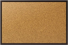 Quartet - 24" Wide x 18" High Open Cork Bulletin Board - Natural (Color) - Exact Tool & Supply