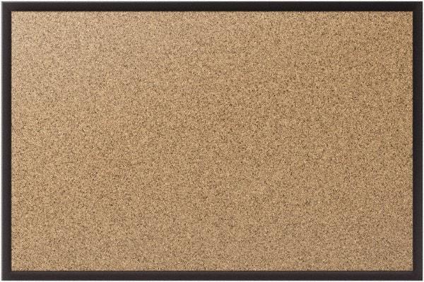 Quartet - 48" Wide x 36" High Open Cork Bulletin Board - Natural (Color) - Exact Tool & Supply