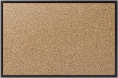 Quartet - 48" Wide x 36" High Open Cork Bulletin Board - Natural (Color) - Exact Tool & Supply