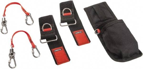 Proto - 11" Tool Tether Kit - D-Ring Connection, 11" Extended Length, Black - Exact Tool & Supply