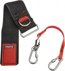 Proto - 13" Tool Tether Kit - D-Ring Connection, 13" Extended Length, Black - Exact Tool & Supply
