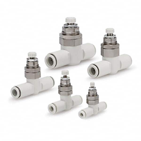 SMC PNEUMATICS - Speed & Flow Control Valves Valve Type: Flow Control Offset Inline Tube Outside Diameter (Inch): 3/8 - Exact Tool & Supply