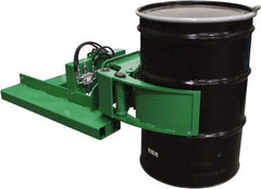 Valley Craft - 2,000 Lb Load Capacity, 30, 55 & 85 Gal Forklift Drum Handler - Steel Wheels - Exact Tool & Supply