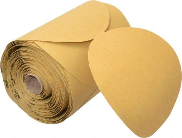 3M - 6" Diam, 150 Grit Aluminum Oxide Adhesive PSA Disc - Very Fine Grade, Gold, A Weighted Backing, Flexible, Use with Random Orbital Sanders - Exact Tool & Supply