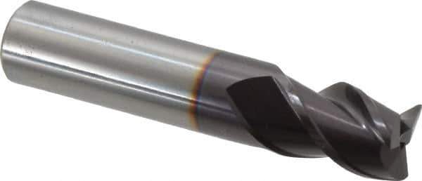 Guhring - 1/2", 5/8" LOC, 1/2" Shank Diam, 2-1/2" OAL, 3 Flute, Solid Carbide Square End Mill - Single End, FIREX Finish, Spiral Flute, 45° Helix, Centercutting, Right Hand Cut, Right Hand Flute, Series 3086 - Exact Tool & Supply