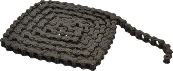 Morse - 1/2" Pitch, ANSI 41, Single Strand Roller Chain - Chain No. 41, 10 Ft. Long, 0.306" Roller Diam, 1/4" Roller Width - Exact Tool & Supply