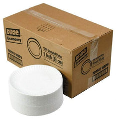 Dixie - Dixie Uncoated Paper Plates, 9" - White - Exact Tool & Supply