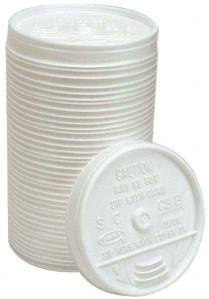 DART - Dart Sip-Thru Lids for 16 oz Hot/Cold Foam Cups - White - Exact Tool & Supply
