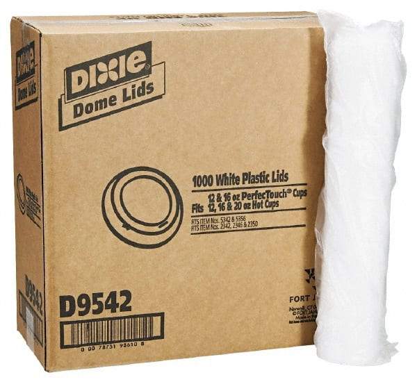Dixie - Dixie Dome Drink-Thru Lids for 10-16 oz Hot Cups - White - Exact Tool & Supply